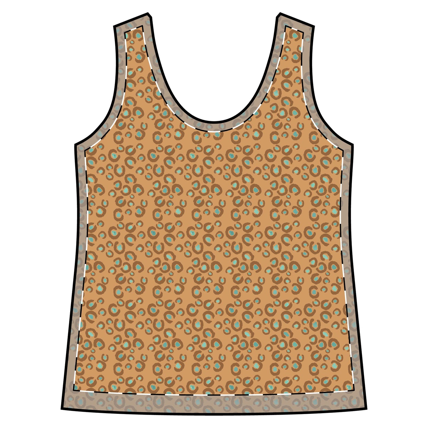 Sporty Racerback Tank - Leopard Print Design For Athleisure And Yoga Activities