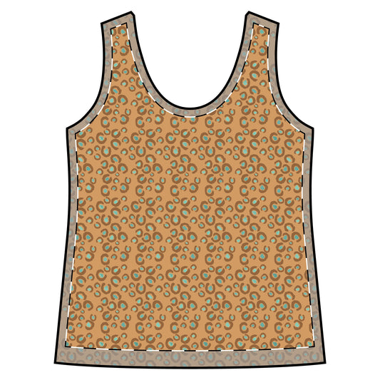 Sporty Racerback Tank - Leopard Print Design For Athleisure And Yoga Activities