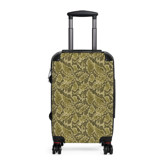 Suitcase - Faux Snakeskin Green Hues Traveler Adventure Luggage