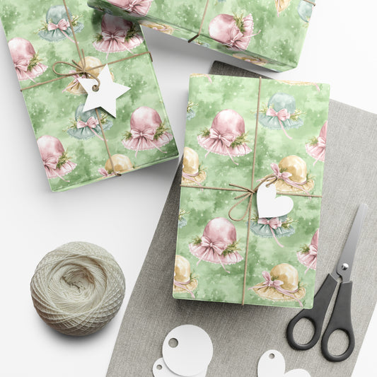 Wrapping Paper - Vintage Watercolor Easter Bonnet Gift Wrap