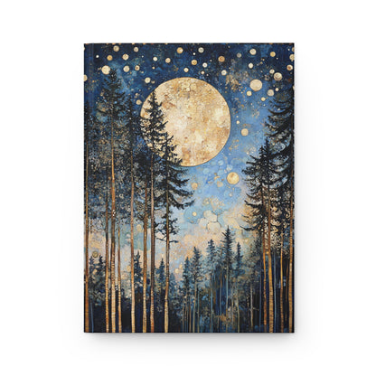 Hardcover Journal - Serene Moonlit And Starry Forest