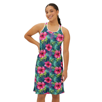 Women's Racerback Dress - Tropical Floral Summer Vibes Resort Wear