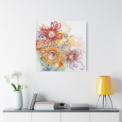 Canvas Art - Coastal Watercolor Sea Anemones