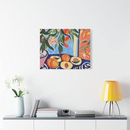 Canvas Art - Flowers And Peaches Still Life