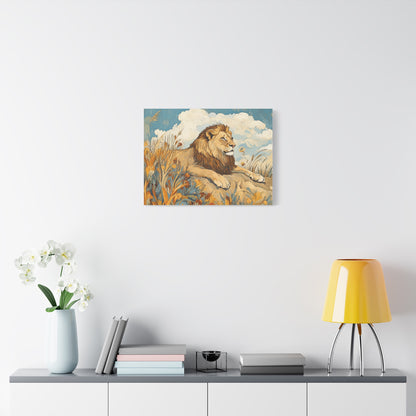 Canvas Art - Majestic Lion In The Suvanna Wall Decor
