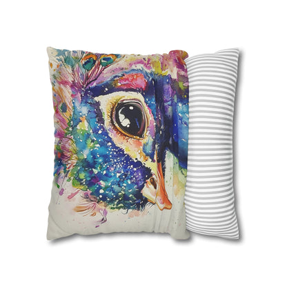 Print Pillowcase - Baby Peacock In Colorful Watercolors
