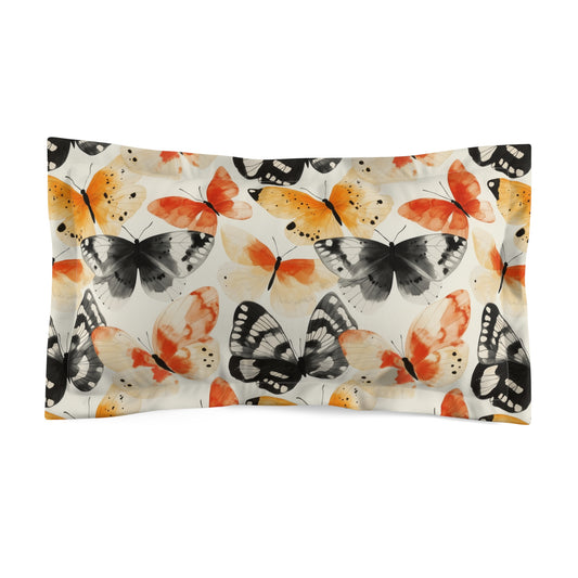 Microfiber Pillow Sham - Japanese Butterfly Garden for Nature Lovers