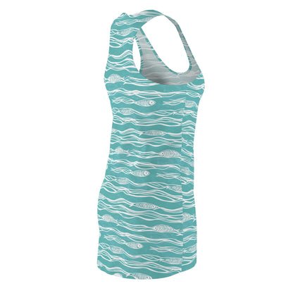 Women's Dress - Coastal Waves And Fish Summer Vibes