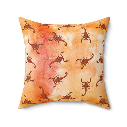Square Pillow Cover - Southwestern Native American Desert Watercolor Scorpions