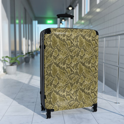 Suitcase - Faux Snakeskin Green Hues Traveler Adventure Luggage