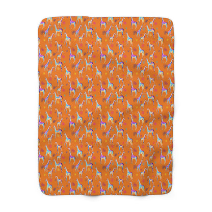 Sherpa Fleece Blanket - Giraffes And Balloons