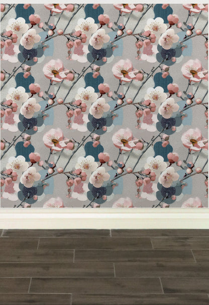 Traditional Japanese Plum Floral Wallpaper