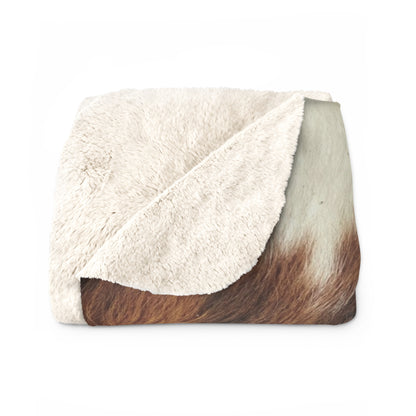 Sherpa Fleece Blanket - Cow Hide Animal Skin Fur