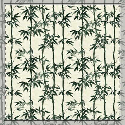 Cloth Napkin - Japanese Bamboo And Green Leaves