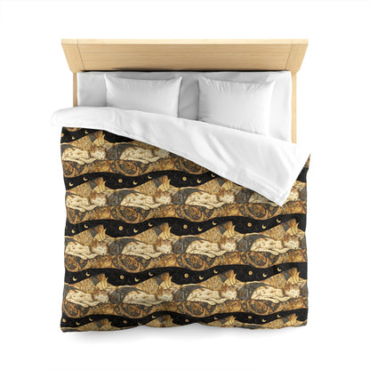 Duvet Cover – Persian Dreams and a Cat Under the Night Sky