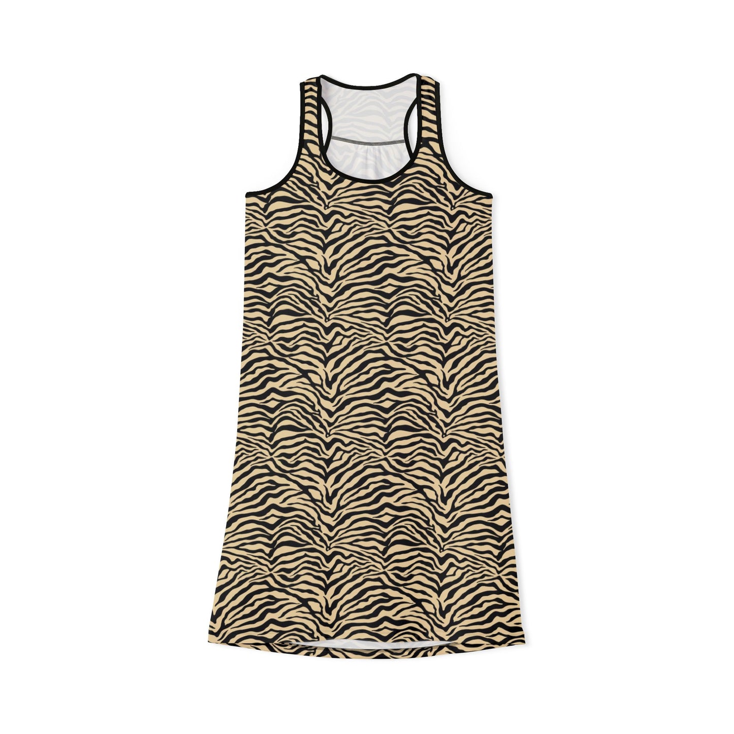 Women's Racerback Dress - Tendy Zebra Print In Tan And Black