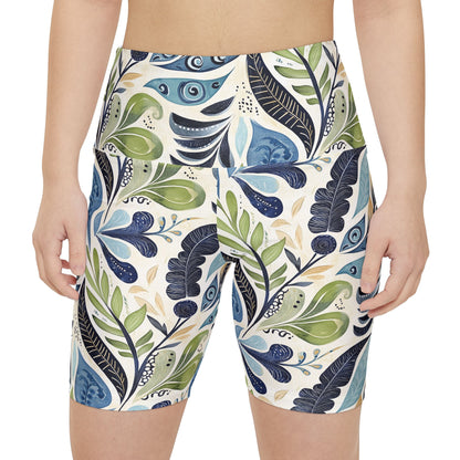 Athletic Shorts - Blue Hawaiian Floral