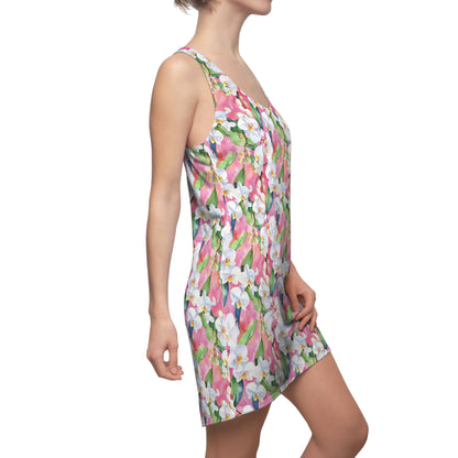 Women's Racerback Dress - Hawaiian White Orchid Floral