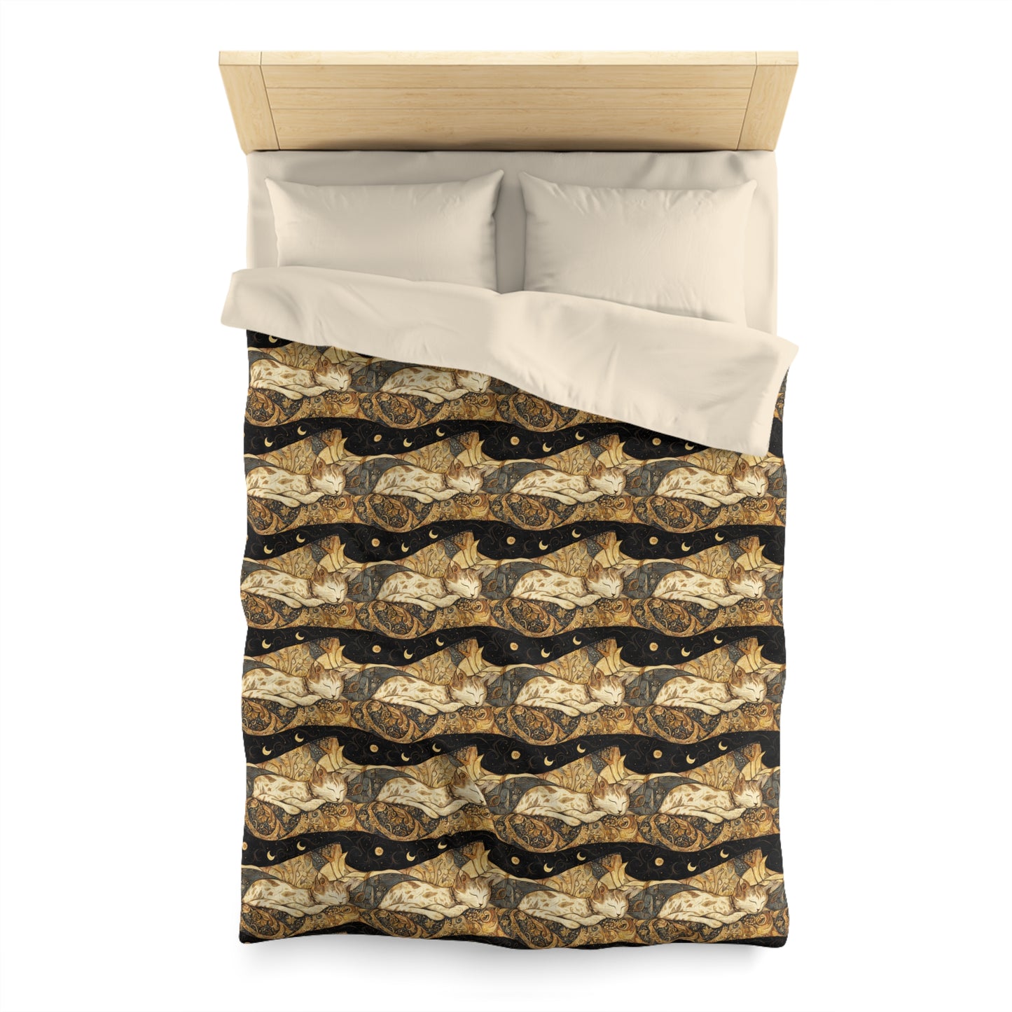 Duvet Cover – Persian Dreams and a Cat Under the Night Sky