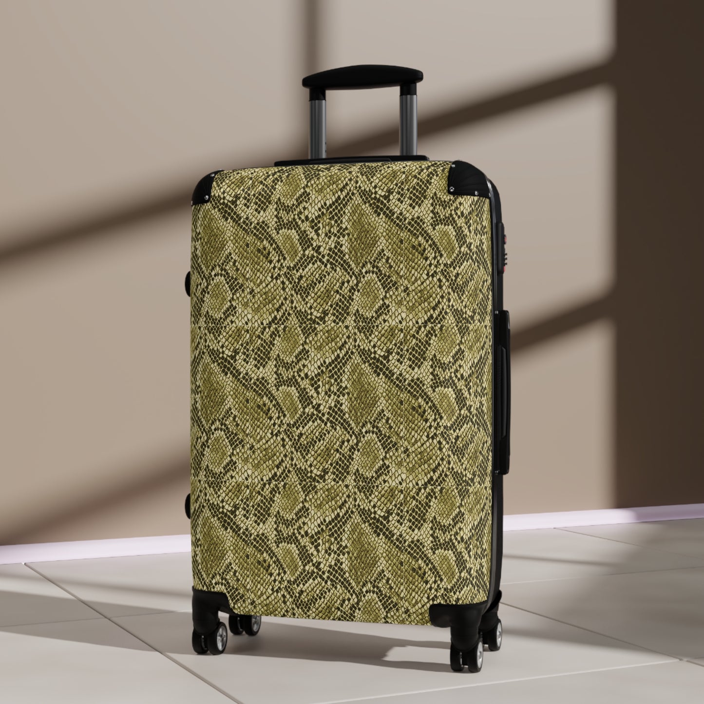 Suitcase - Faux Snakeskin Green Hues Traveler Adventure Luggage