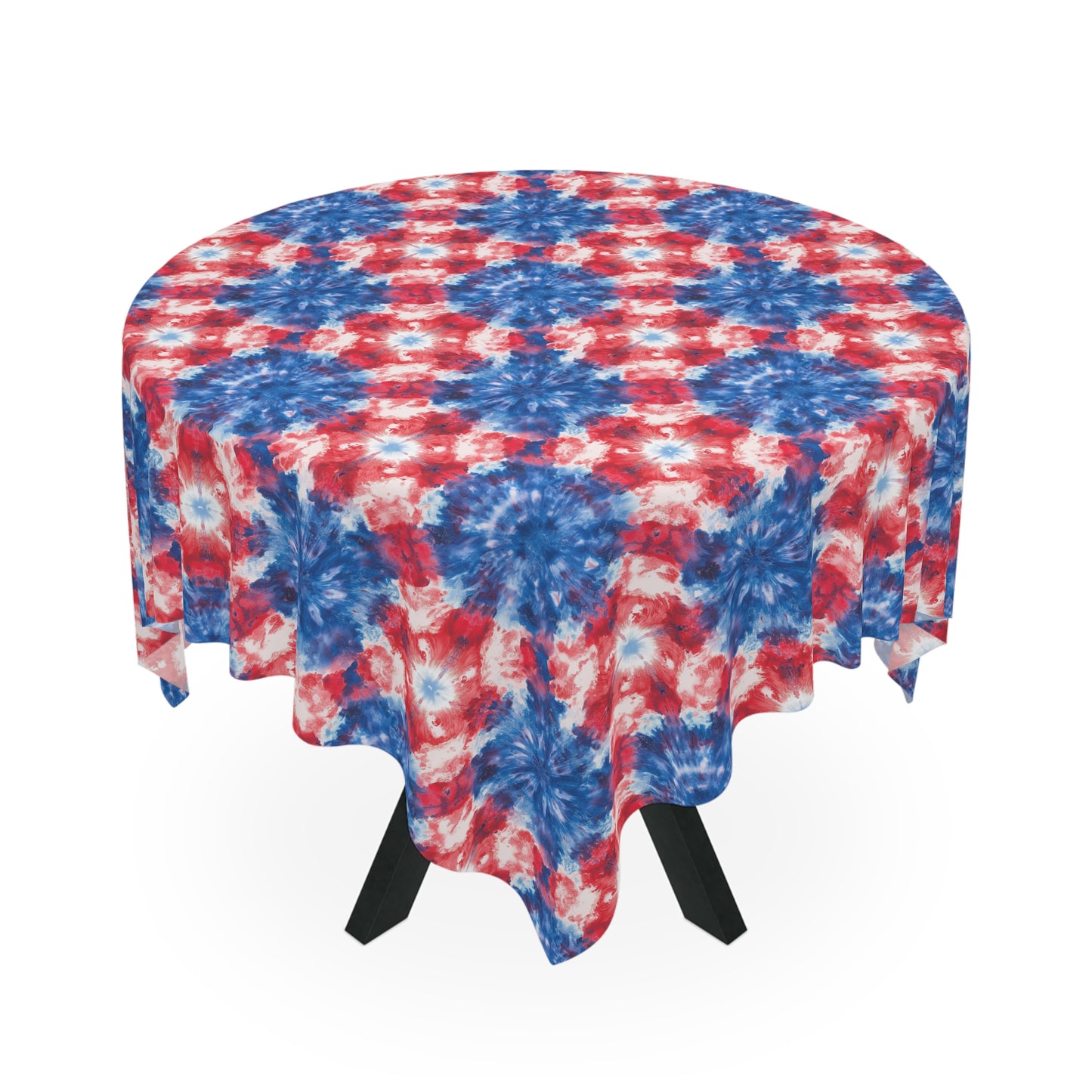 Square Tablecloth - Patriotic Tie-Dye Festive Decor for Holidays