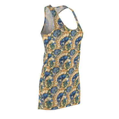 Women's Racerback Dress - With Seashell, Sea Glass and Beach Stones Mosaic