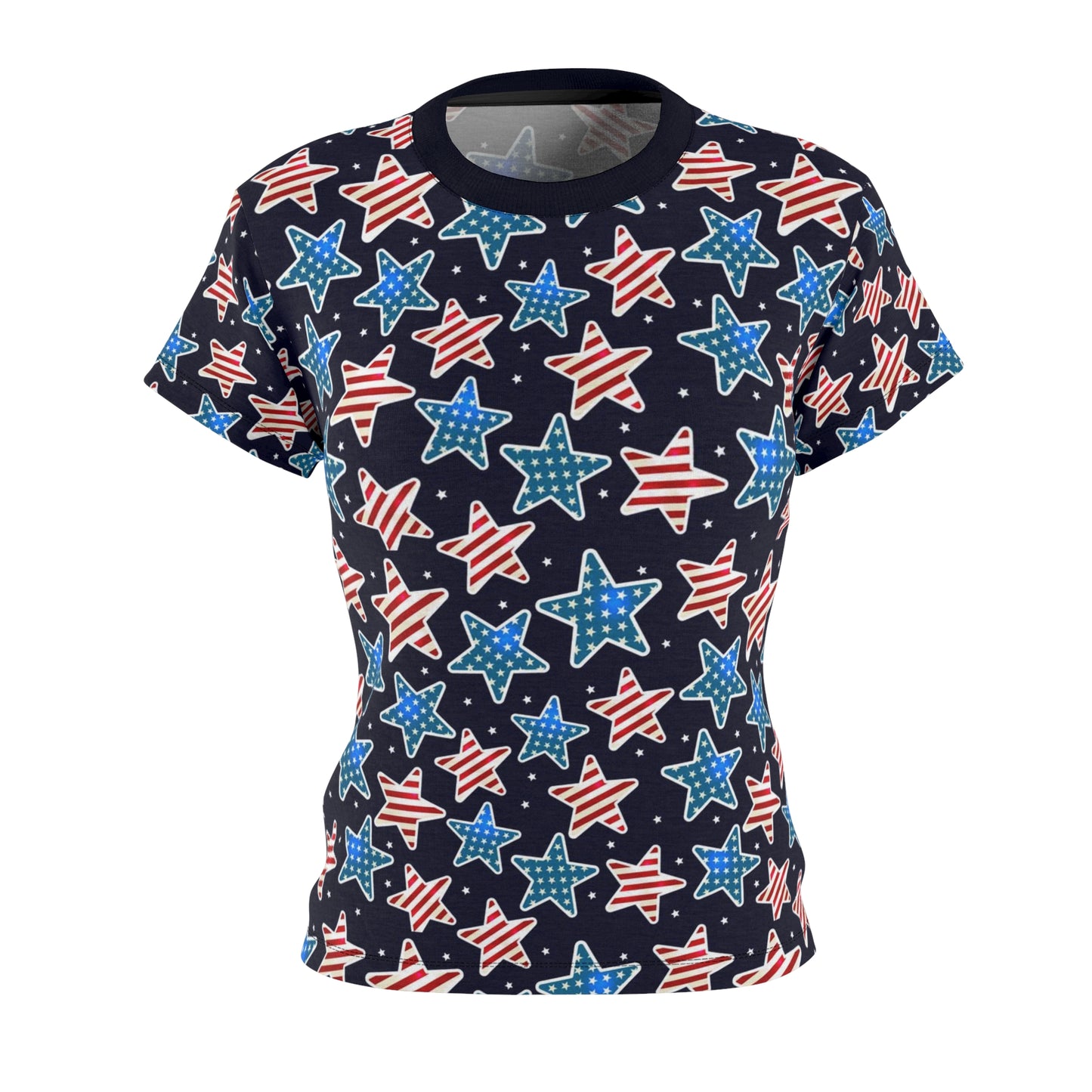 Women's Tee - Fourth Of July American Stars in U S Flag Colors Celebration Shirt