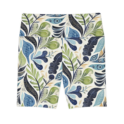 Athletic Shorts - Blue Hawaiian Floral