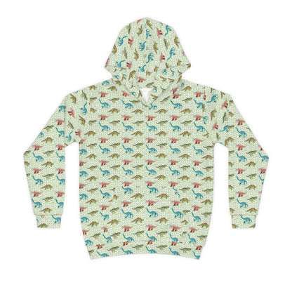 Children's Hoodie - Watercolor Dinosaurs In Blue And Green