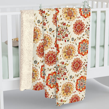 Sherpa Fleece Blanket - Floral Zen Mandalas
