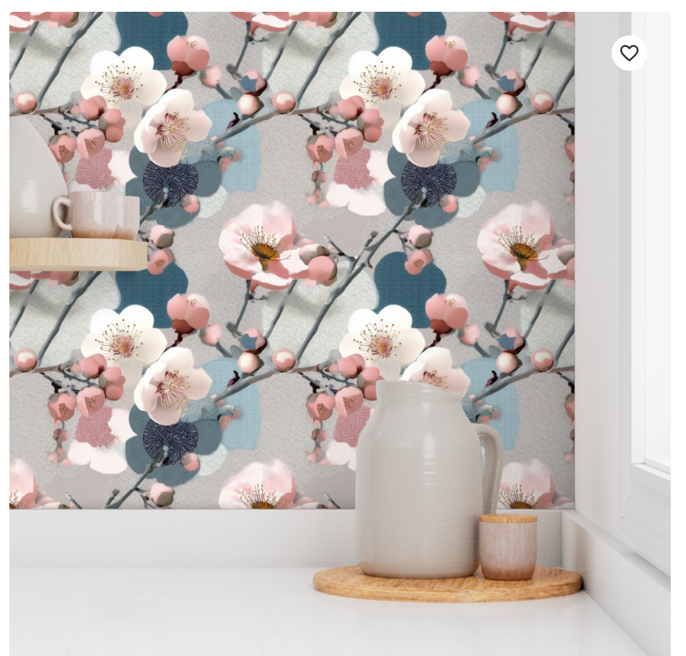 Traditional Japanese Plum Floral Wallpaper